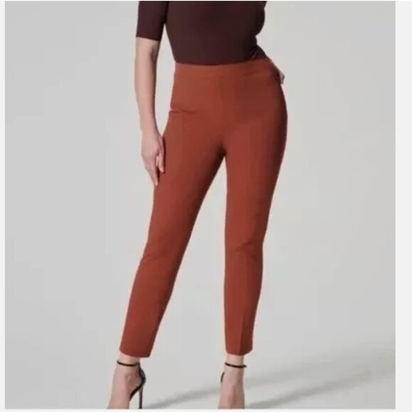 Spanx On-The-Go Ankle Slim Straight Pull On Pants Bronze Glow Women's size M - Picture 1 of 8